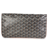 Gold Black Goyardine Canvas Saint Marie Soft Clutch