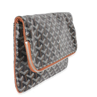 Gold Black Goyardine Canvas Saint Marie Soft Clutch