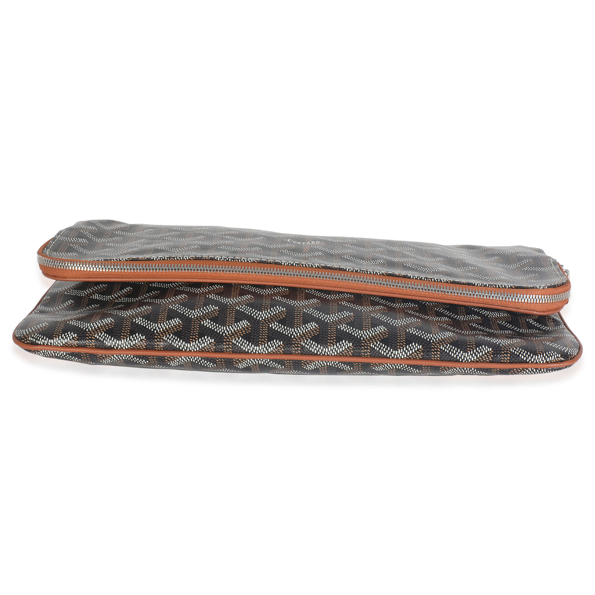 Gold Black Goyardine Canvas Saint Marie Soft Clutch