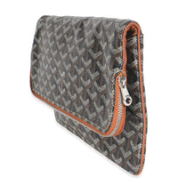 Gold Black Goyardine Canvas Saint Marie Soft Clutch