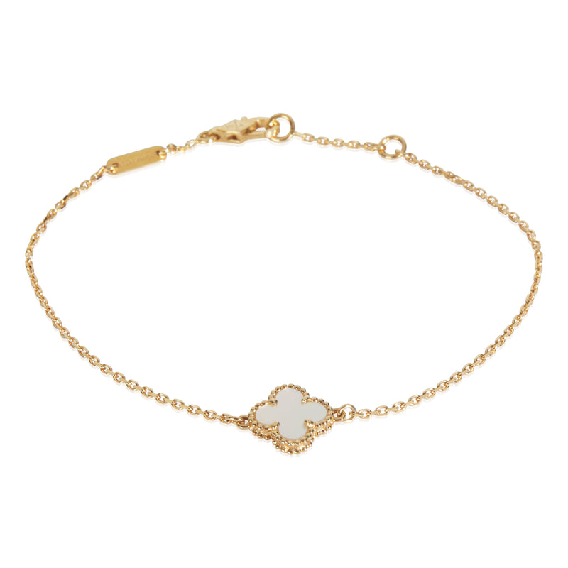Yellow Gold Mother Of Pearl Sweet Alhambra Bracelet