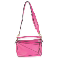 Pink Calfskin Small Puzzle Edge Bag