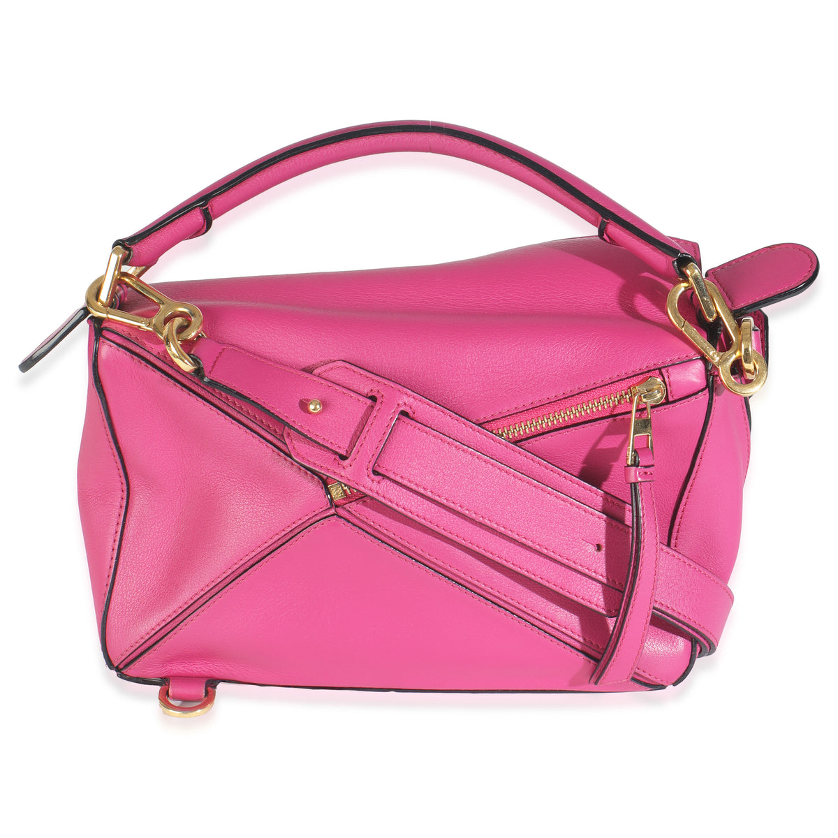 Pink Calfskin Small Puzzle Edge Bag