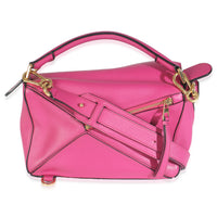Pink Calfskin Small Puzzle Edge Bag