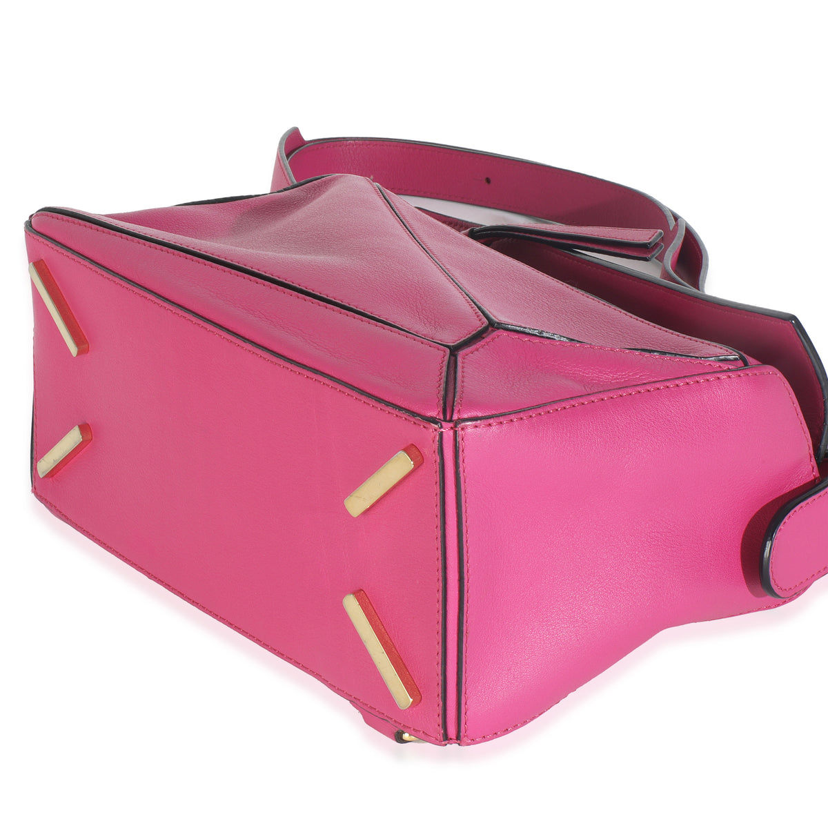 Pink Calfskin Small Puzzle Edge Bag