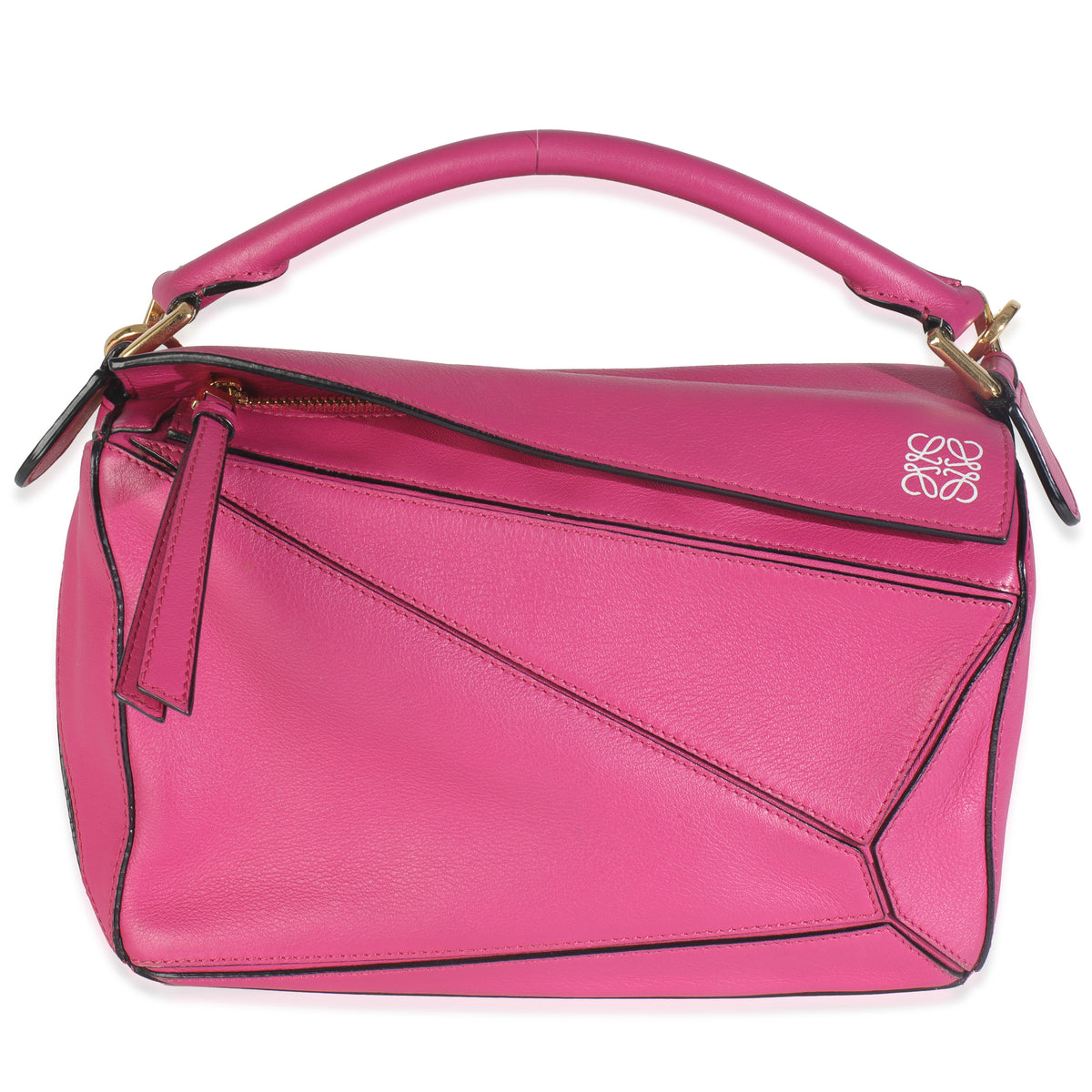 Pink Calfskin Small Puzzle Edge Bag