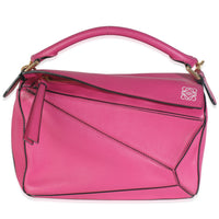 Pink Calfskin Small Puzzle Edge Bag