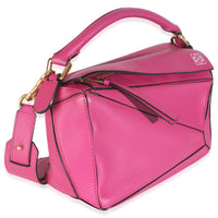 Pink Calfskin Small Puzzle Edge Bag