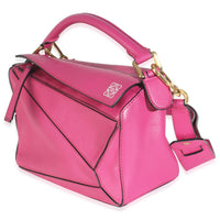 Pink Calfskin Small Puzzle Edge Bag