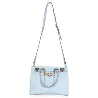 Blue Grainy Calfskin Small Zumi Top Handle Tote