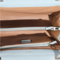 Blue Grainy Calfskin Small Zumi Top Handle Tote