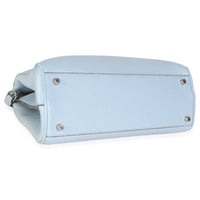 Blue Grainy Calfskin Small Zumi Top Handle Tote