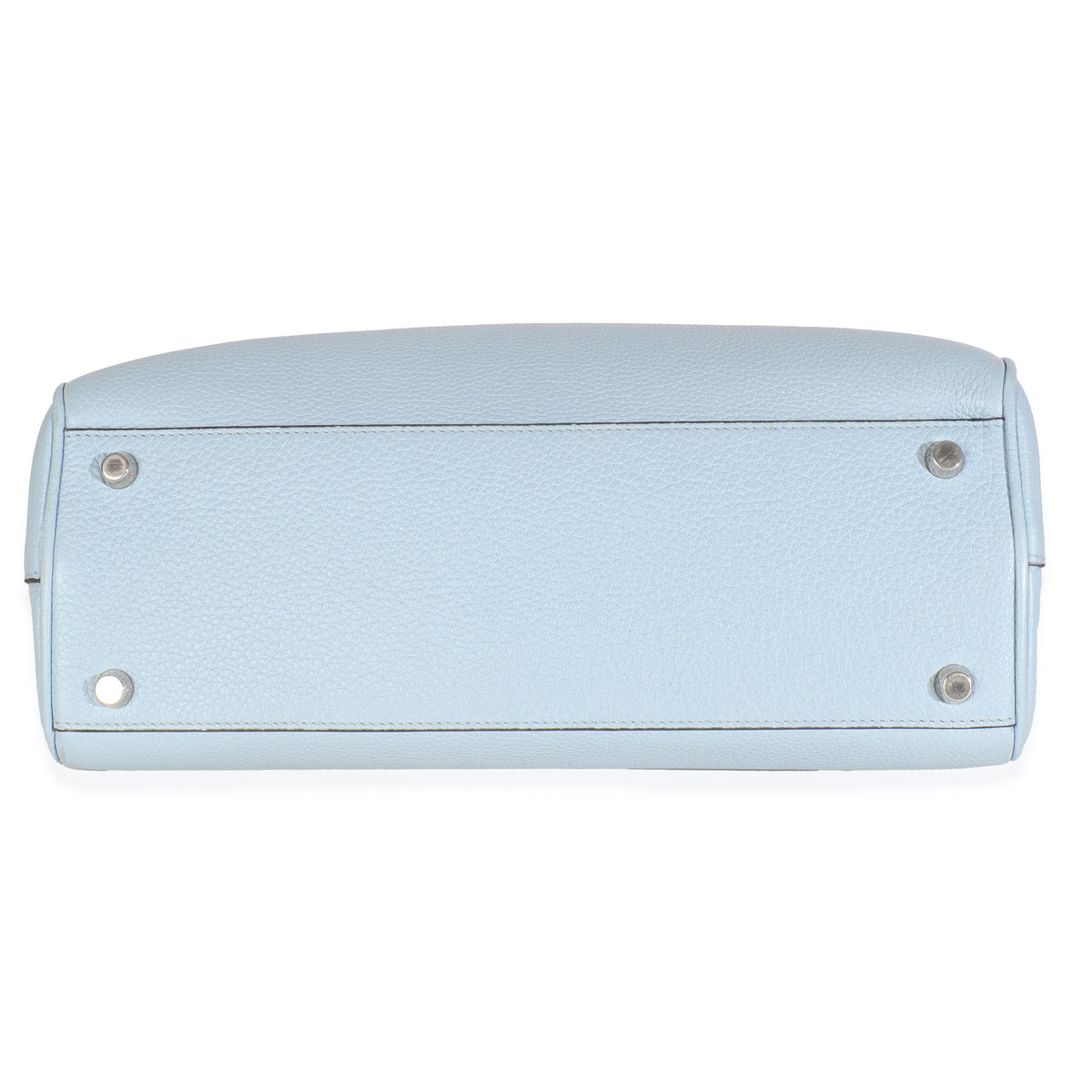 Blue Grainy Calfskin Small Zumi Top Handle Tote