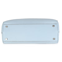 Blue Grainy Calfskin Small Zumi Top Handle Tote