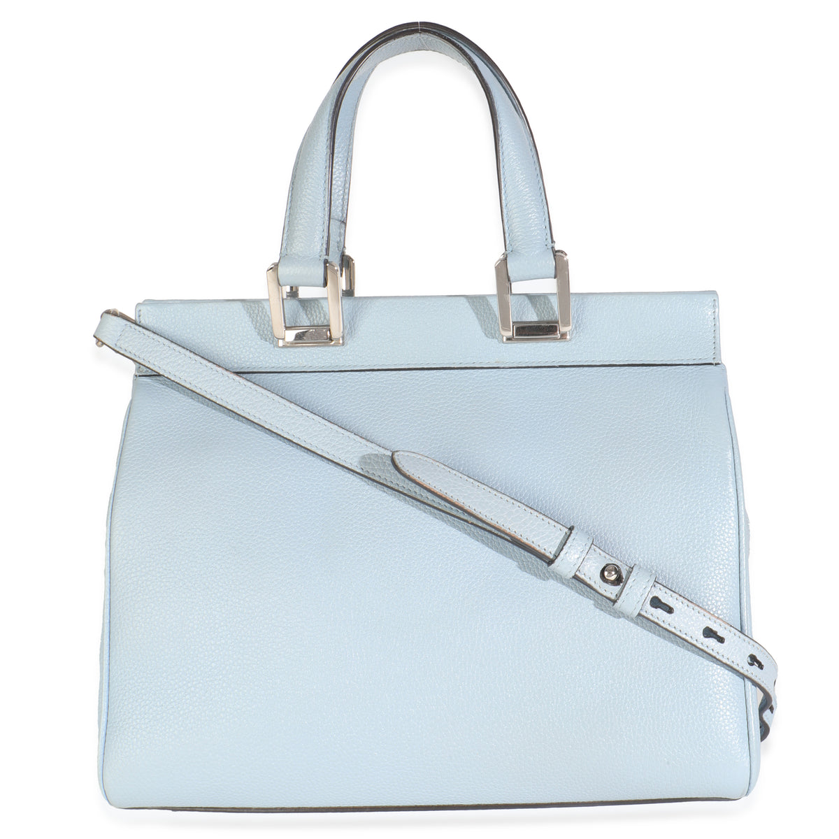 Blue Grainy Calfskin Small Zumi Top Handle Tote