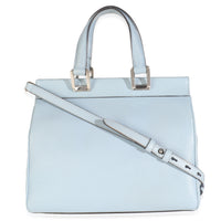 Blue Grainy Calfskin Small Zumi Top Handle Tote