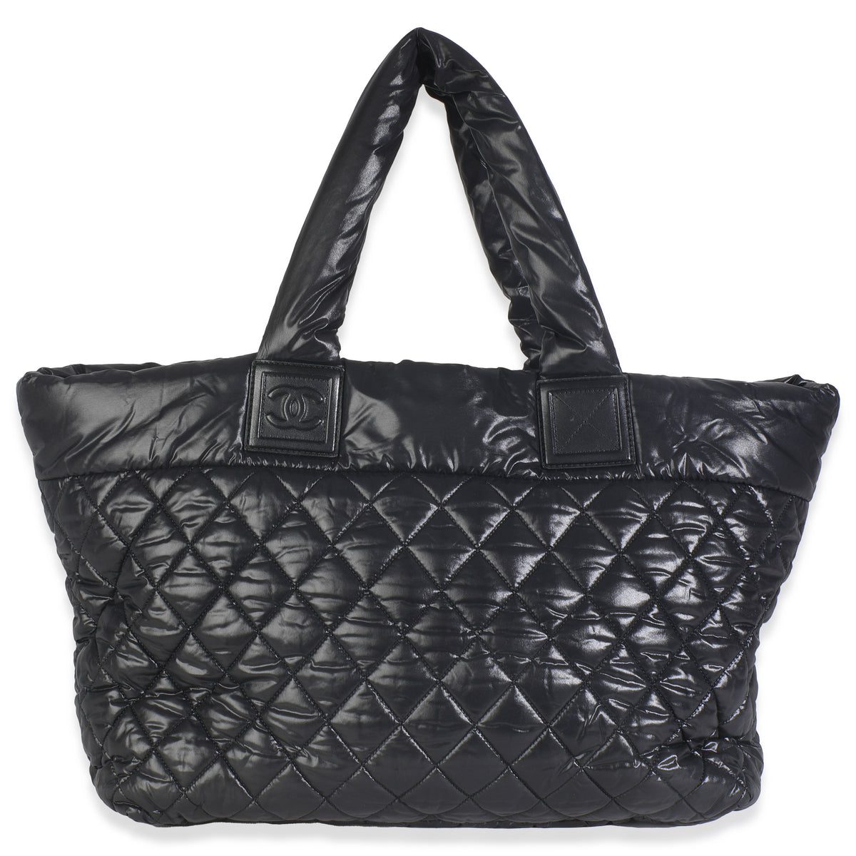 Black Quilted Nylon Large Coco Cocoon Tote