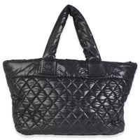 Black Quilted Nylon Large Coco Cocoon Tote