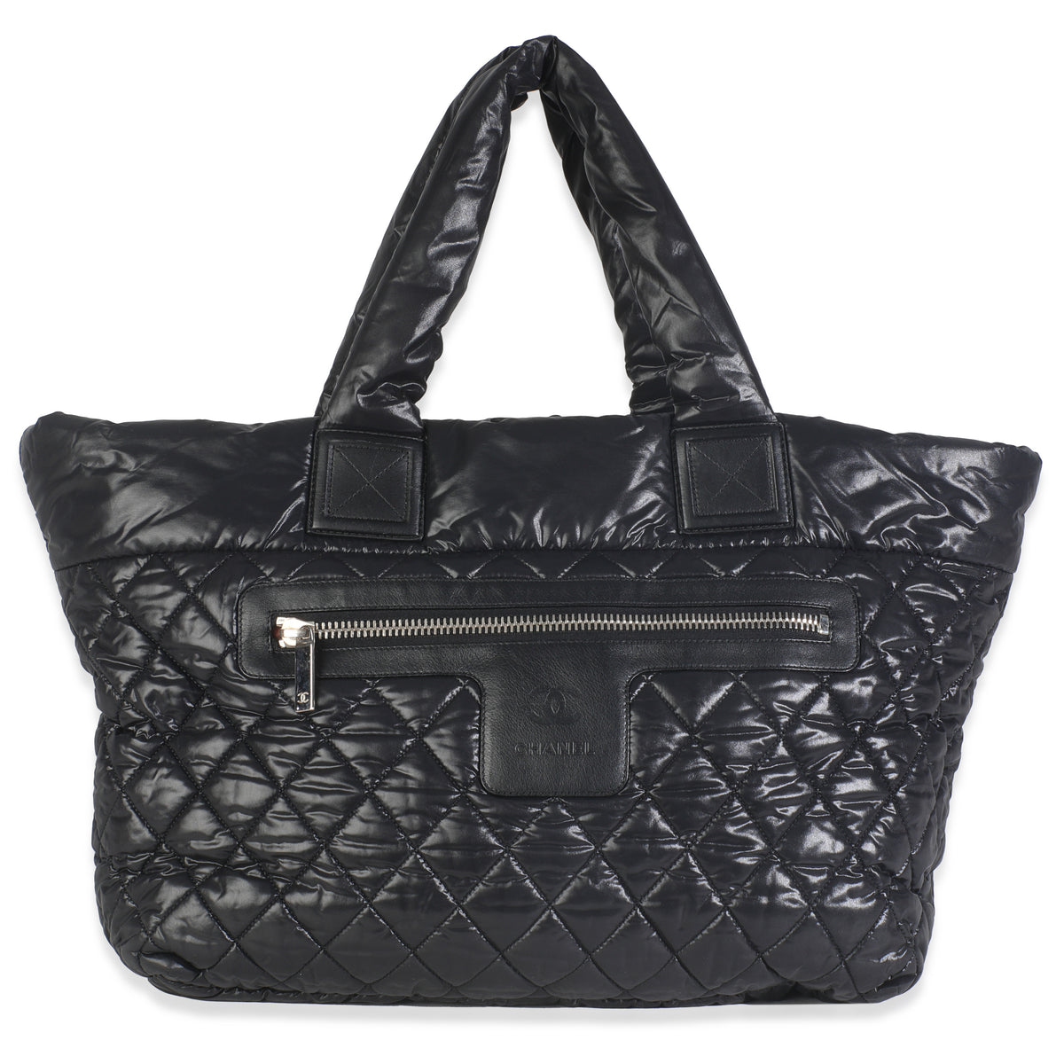 Black Quilted Nylon Large Coco Cocoon Tote
