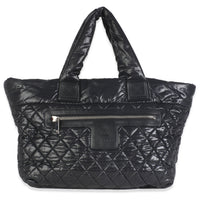 Black Quilted Nylon Large Coco Cocoon Tote