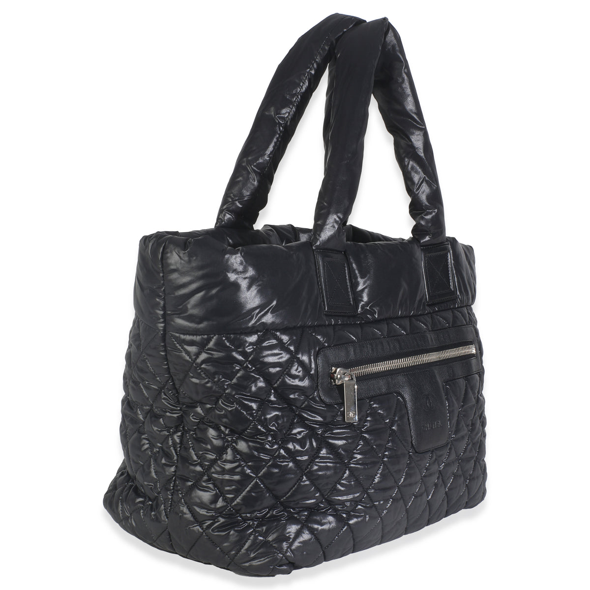 Black Quilted Nylon Large Coco Cocoon Tote