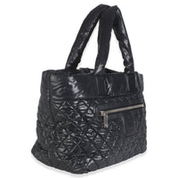 Black Quilted Nylon Large Coco Cocoon Tote