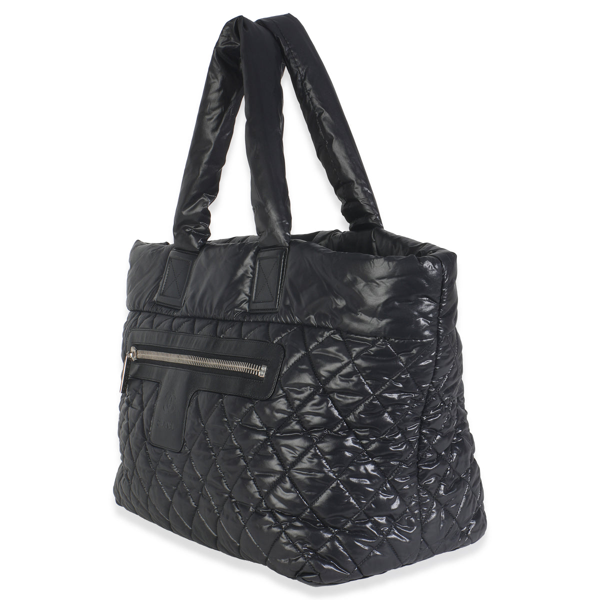 Black Quilted Nylon Large Coco Cocoon Tote