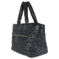 Black Quilted Nylon Large Coco Cocoon Tote