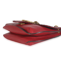 Red Pebbled Calfskin Marmont Animalier Shoulder Bag