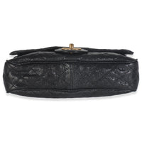 Chanel Black Crumpled Grained Calfskin Quilted Medium Shiva Flap Bag Handbag box