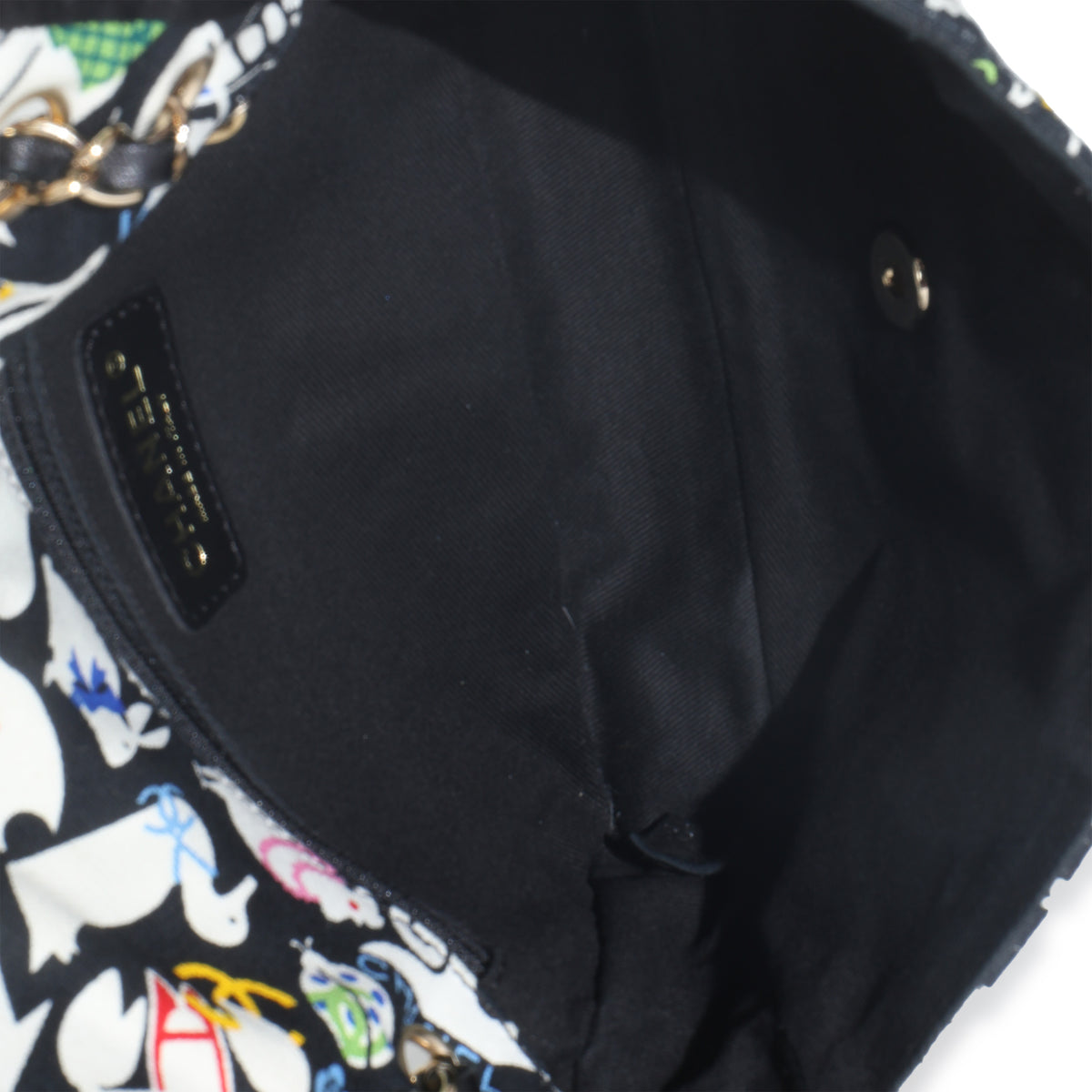 Multicolor Quilted Canvas Animal Print Single Flap Bag