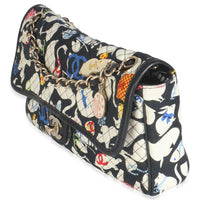 Multicolor Quilted Canvas Animal Print Single Flap Bag