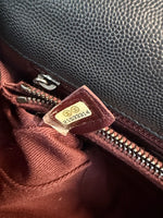 Black Quilted Caviar Medium Coco Top Handle Handbag