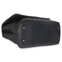 Black Quilted Caviar Medium Coco Top Handle Handbag