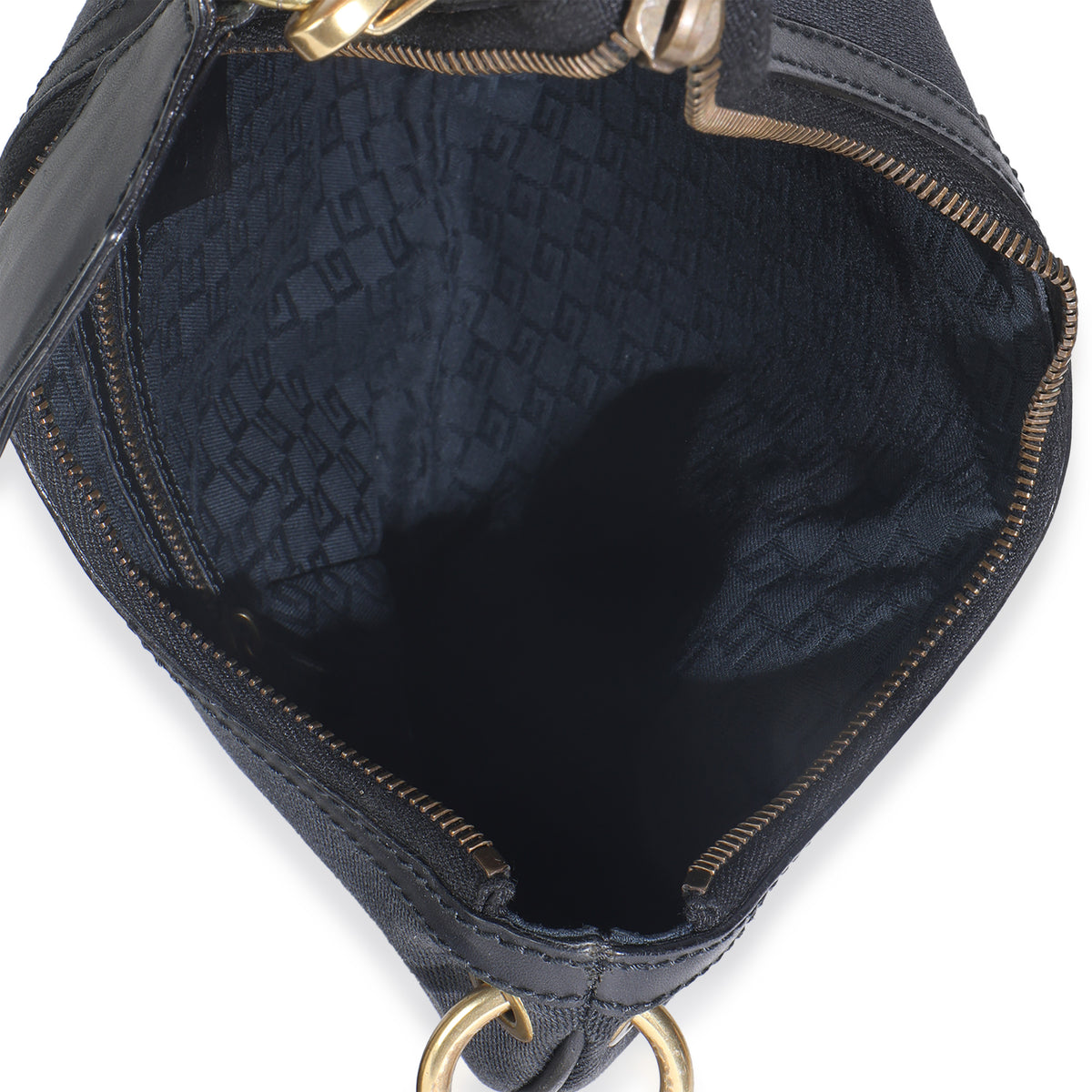 Vintage Black Canvas Half Moon Hobo