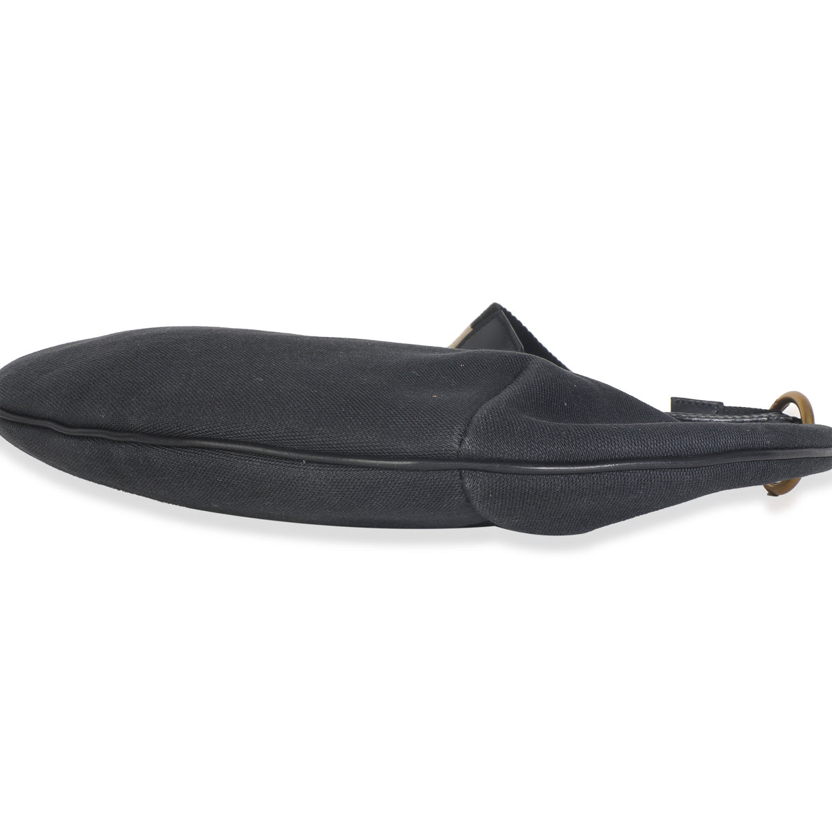 Vintage Black Canvas Half Moon Hobo