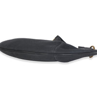 Vintage Black Canvas Half Moon Hobo