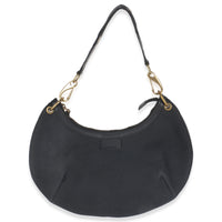 Vintage Black Canvas Half Moon Hobo