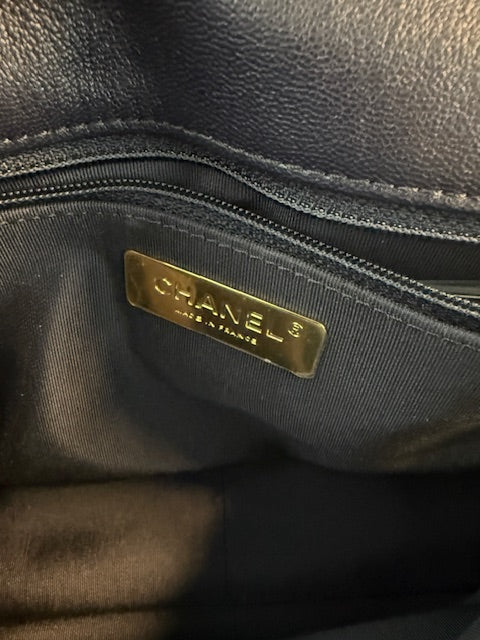Navy Quilted Lambskin Medium Chanel 19 Flap Bag