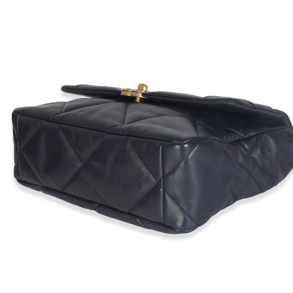 Navy Quilted Lambskin Medium Chanel 19 Flap Bag