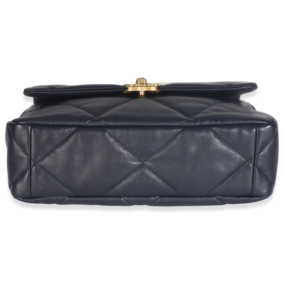 Navy Quilted Lambskin Medium Chanel 19 Flap Bag