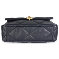 Navy Quilted Lambskin Medium Chanel 19 Flap Bag