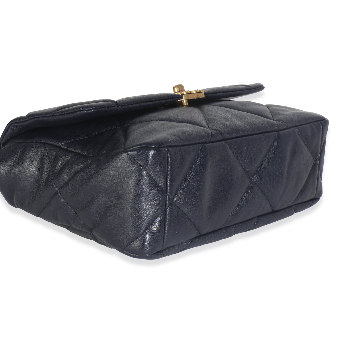 Navy Quilted Lambskin Medium Chanel 19 Flap Bag