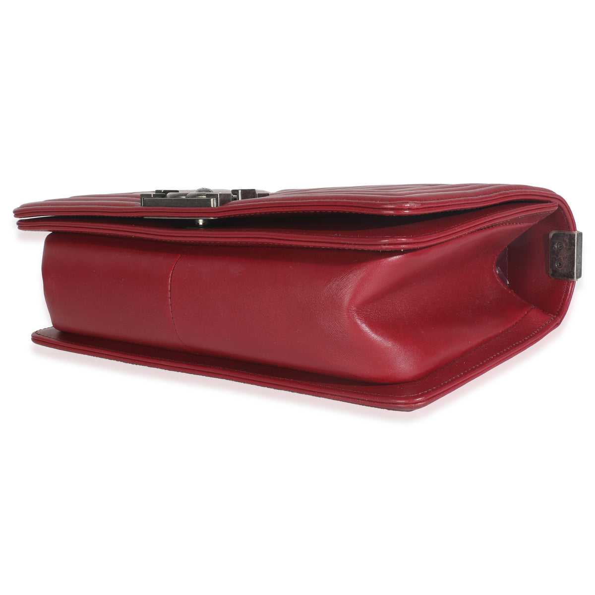 Burgundy Chevron Lambskin Medium Boy Bag