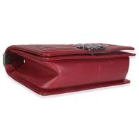 Burgundy Chevron Lambskin Medium Boy Bag