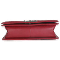 Burgundy Chevron Lambskin Medium Boy Bag