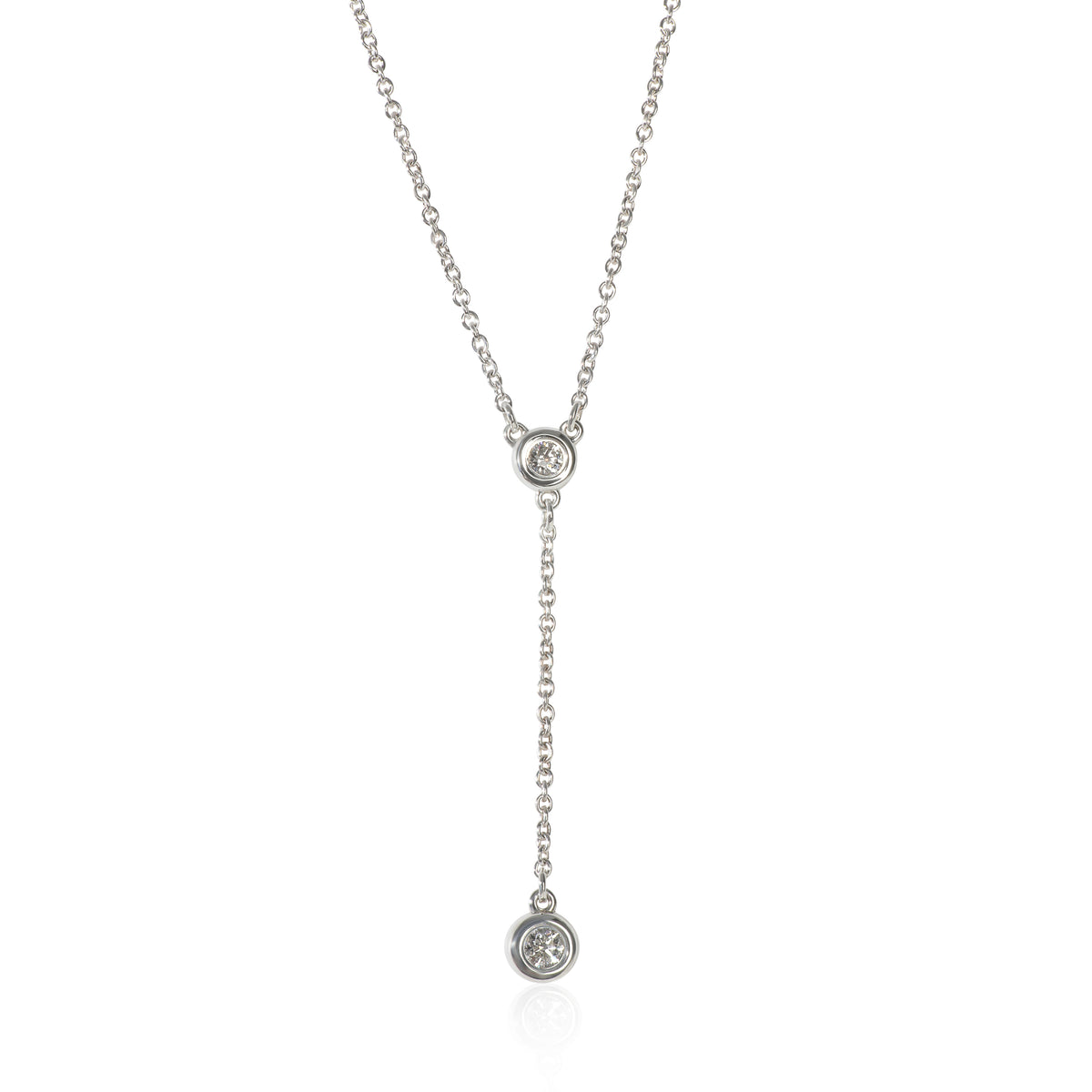 Sterling Silver Diamond Elsa Peretti Diamonds By The Yard Necklace