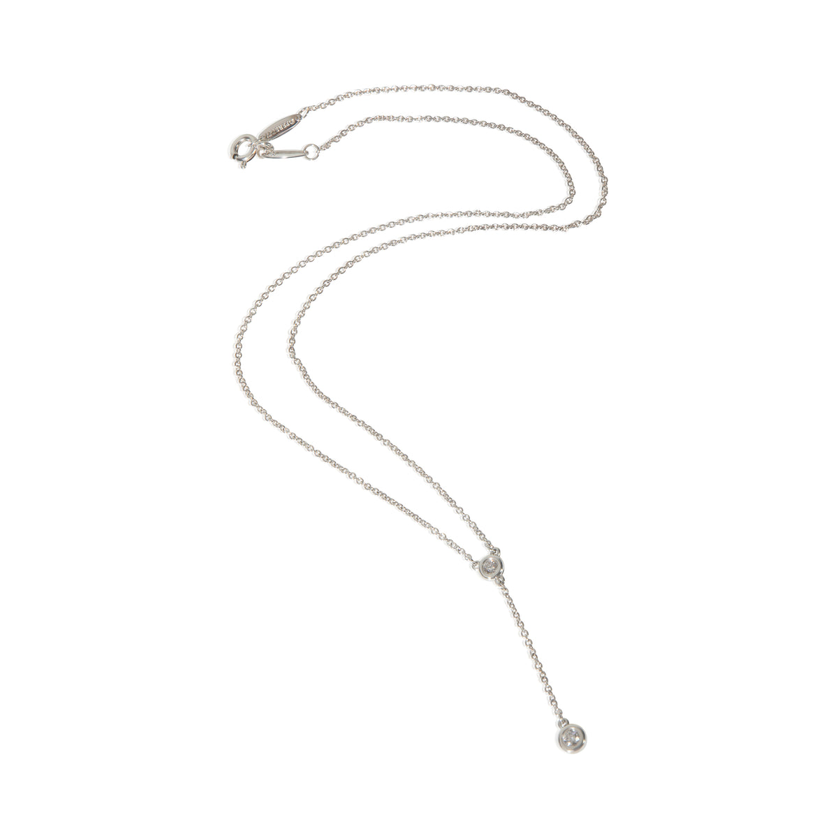 Sterling Silver Diamond Elsa Peretti Diamonds By The Yard Necklace
