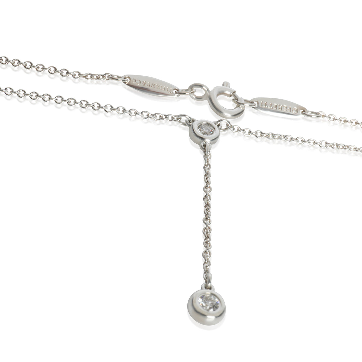 Sterling Silver Diamond Elsa Peretti Diamonds By The Yard Necklace