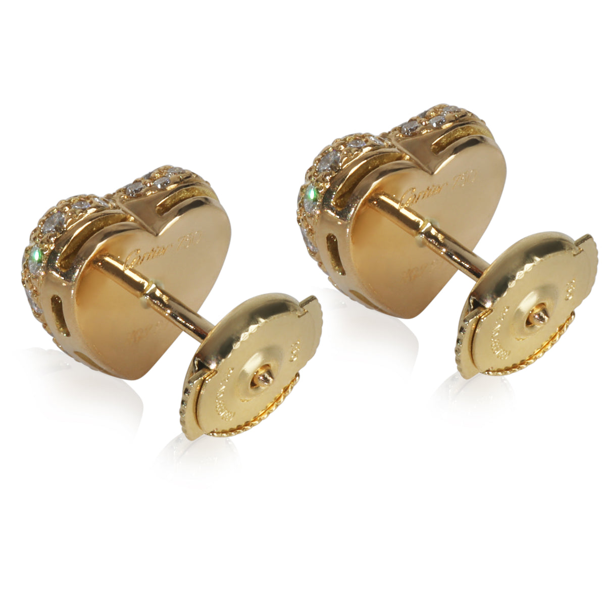 Yellow Gold Diamond Vintage Heart Earrings